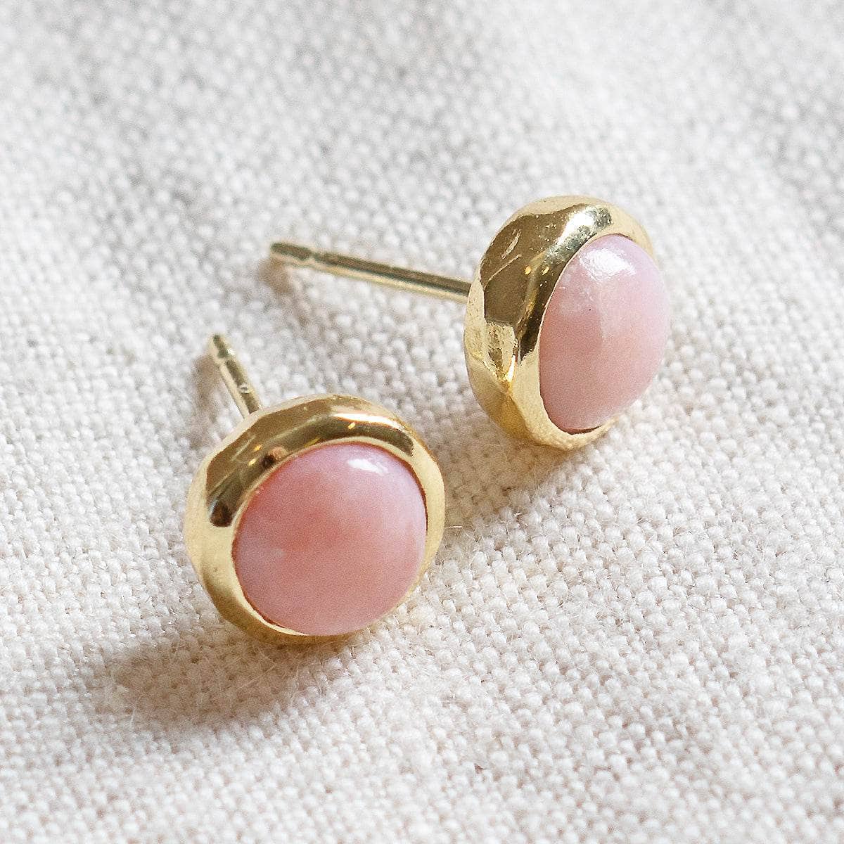 StudioSession-25510-3 Pink Opal Silver or Gold Stud Earrings - Image 7