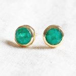 Green Jade Silver or Gold Stud Earrings - Image 5