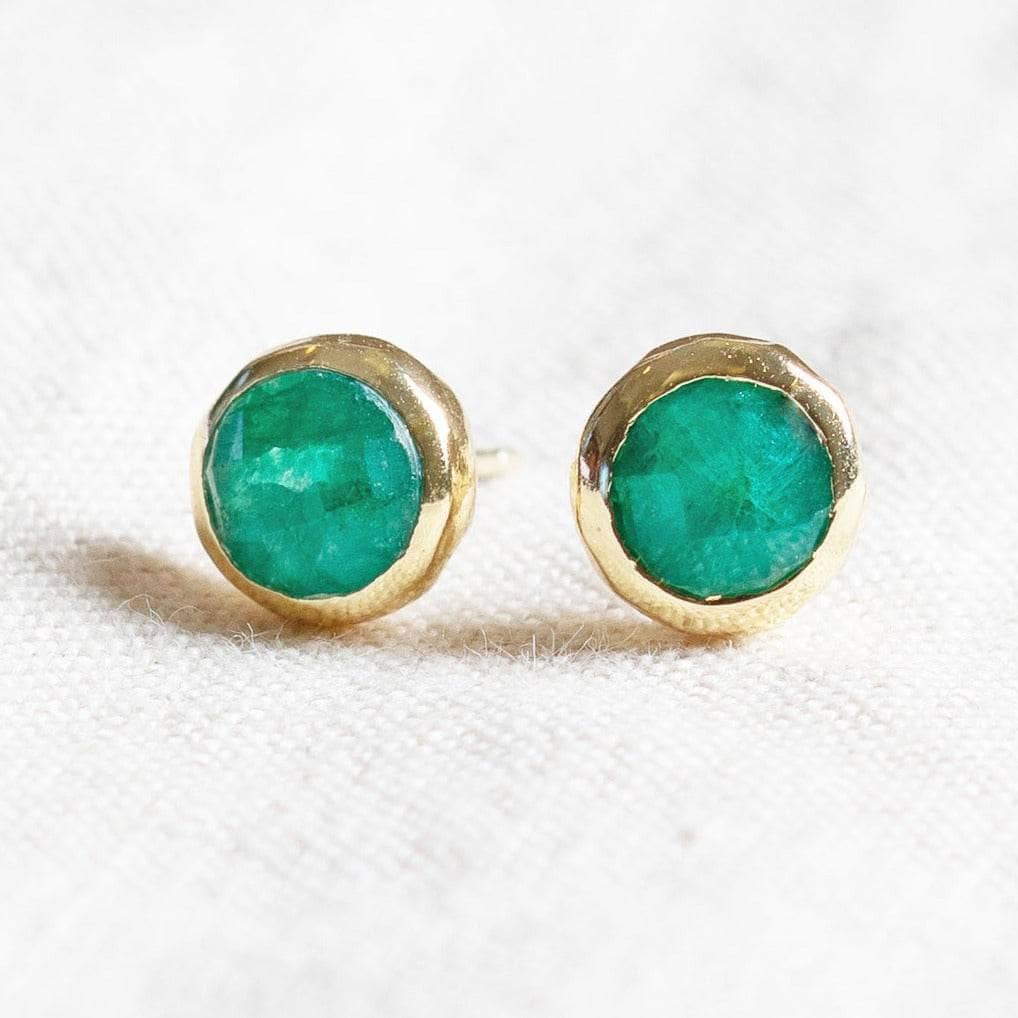 StudioSession-25528-3 Green Jade Silver or Gold Stud Earrings - Image 5