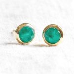 Green Jade Silver or Gold Stud Earrings - Image 7