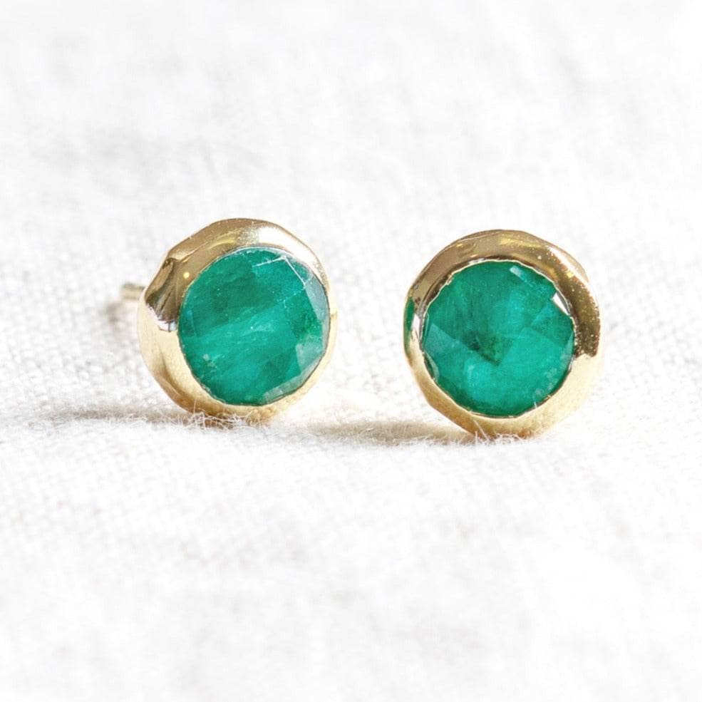 StudioSession-25538-3 Green Jade Silver or Gold Stud Earrings - Image 7