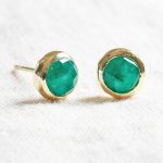 Green Jade Silver or Gold Stud Earrings - Image 8