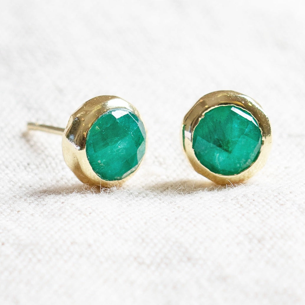 StudioSession-25539-3 Green Jade Silver or Gold Stud Earrings - Image 8