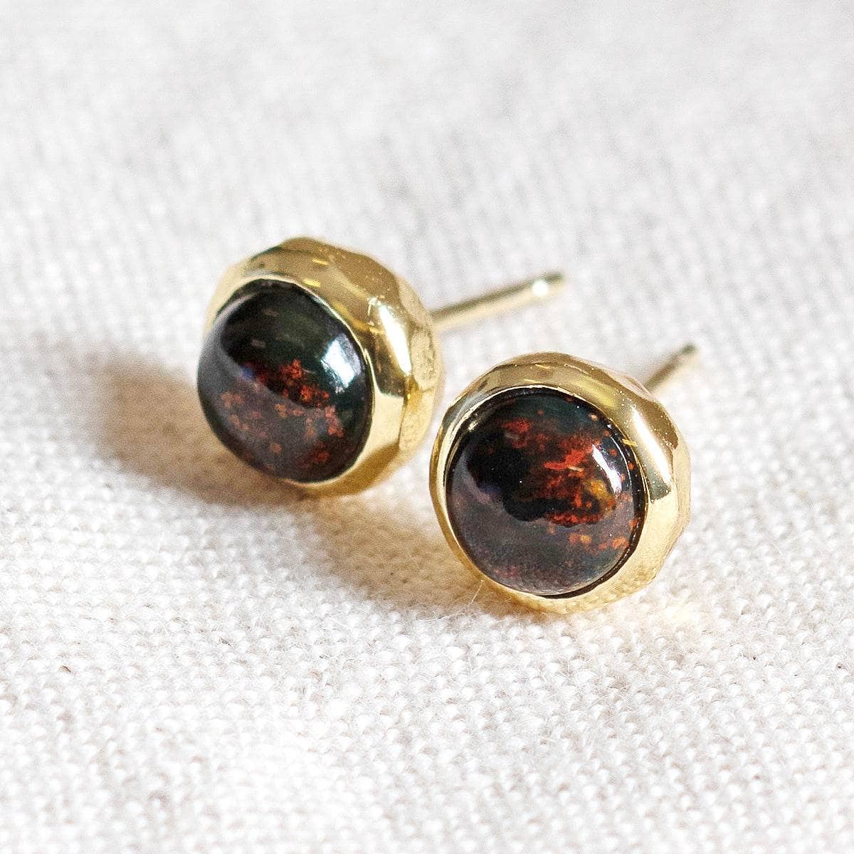 StudioSession-25577-3 Bloodstone Gold or Silver Stud Earrings - Image 3