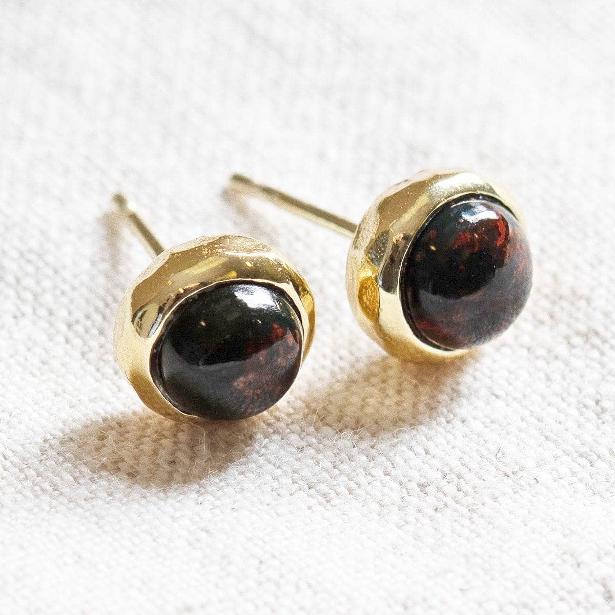 StudioSession-25584-3 Bloodstone Gold or Silver Stud Earrings - Image 5