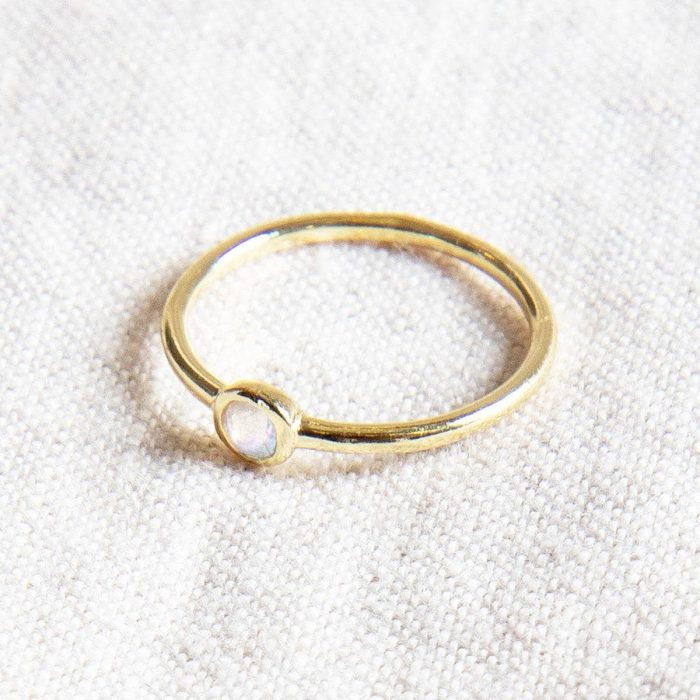 Rainbow Moonstone Silver, Gold or Rose Gold Ring - Image 2