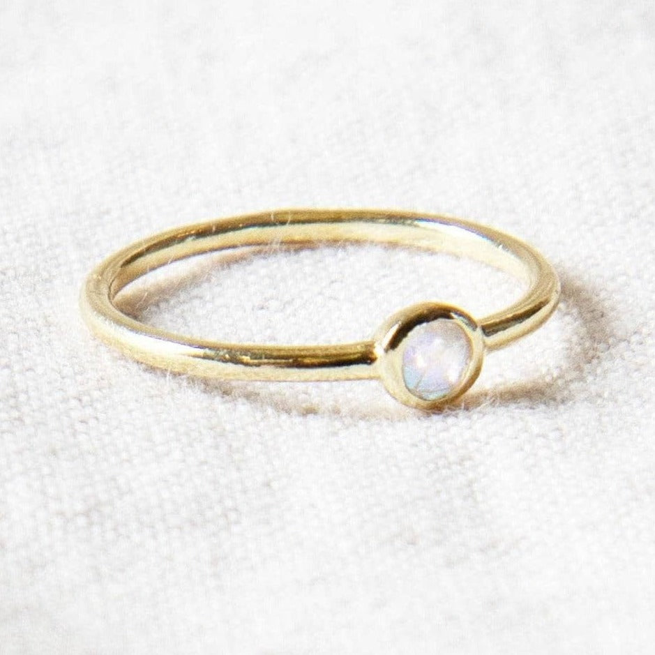 StudioSession-25693-3 Rainbow Moonstone Silver, Gold or Rose Gold Ring - Image 1