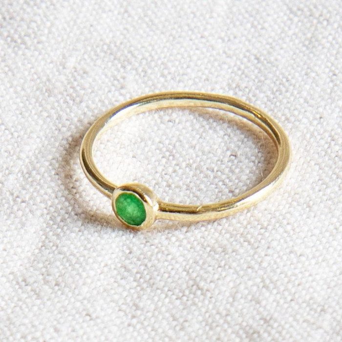 Green Jade Silver or Gold Ring - Image 6