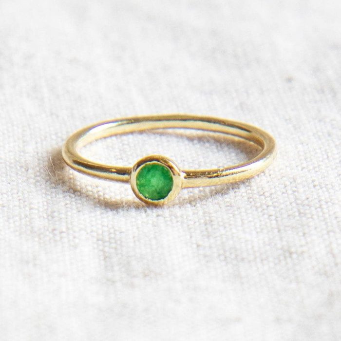 Green Jade Silver or Gold Ring - Image 5