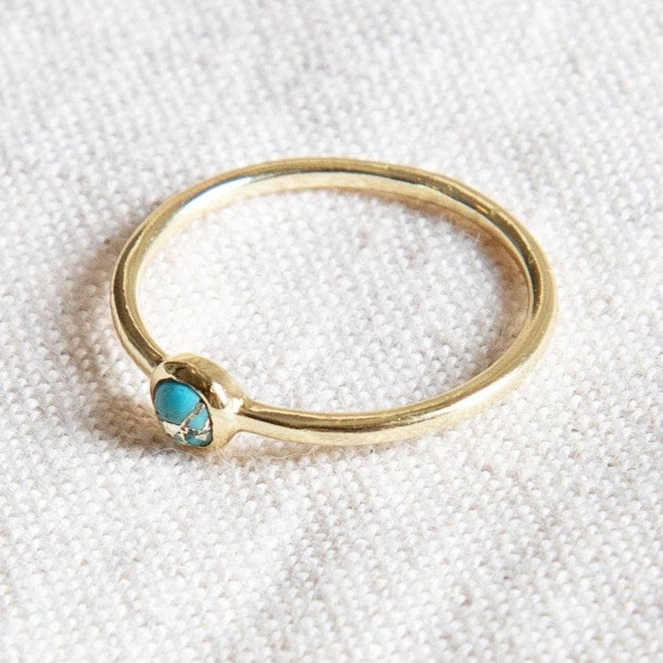 StudioSession-25739-3 Natural Genuine Turquoise Silver or Gold Ring - Image 3