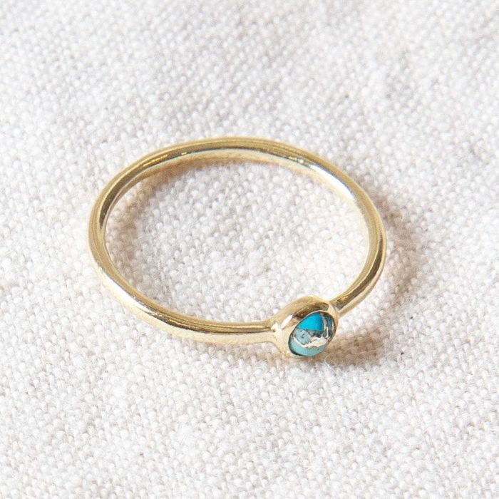 Natural Genuine Turquoise Silver or Gold Ring - Image 4