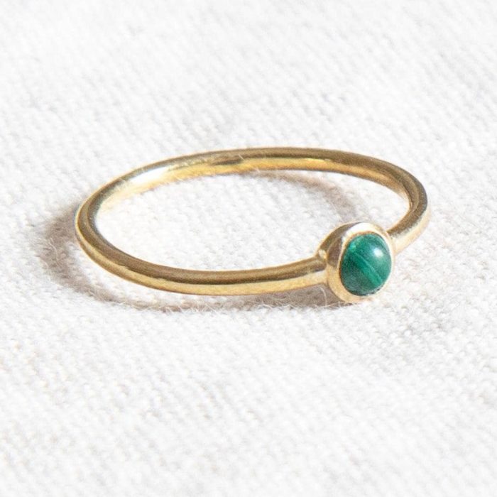 Genuine Malachite Silver, Gold or Rose Gold Ring - Image 12
