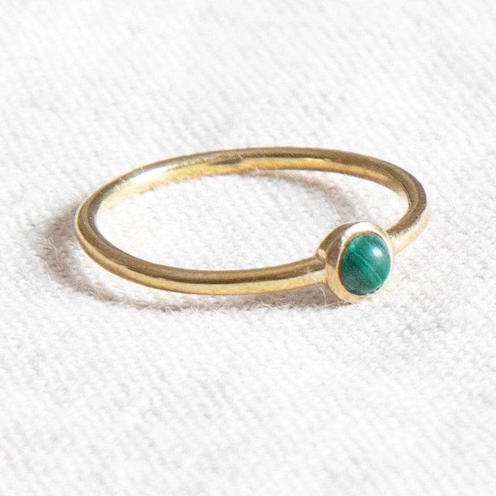 StudioSession-25995-3 Genuine Malachite Silver, Gold or Rose Gold Ring - Image 12