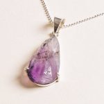 Raw Amethyst Teardrop Gemstone Pendant - Image 3
