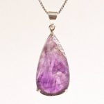 Raw Amethyst Teardrop Gemstone Pendant - Image 6
