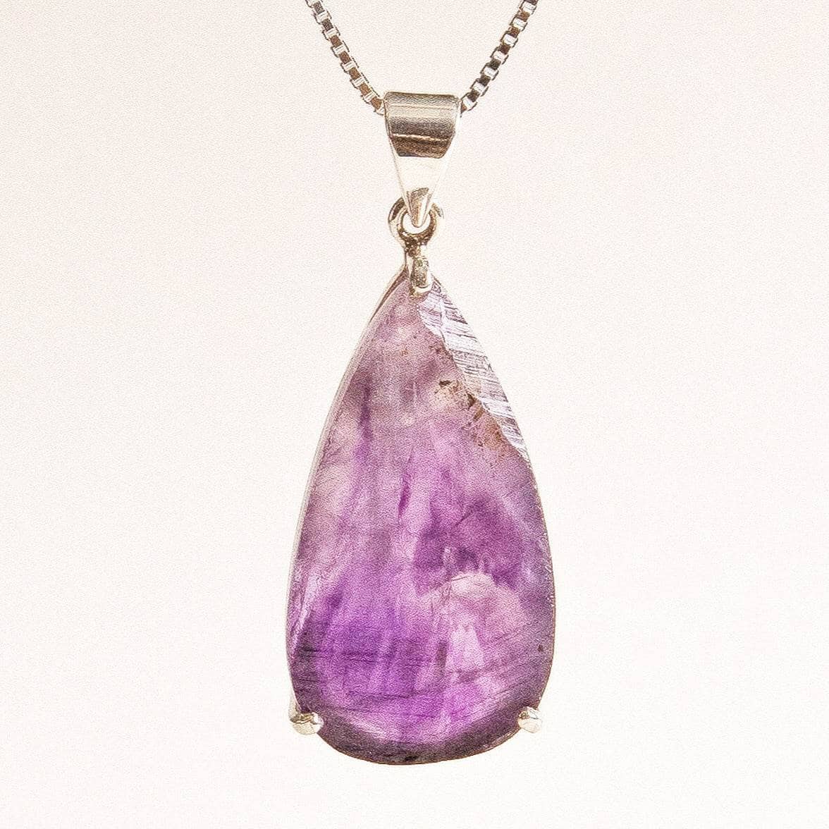 StudioSession-30523-3 Raw Amethyst Teardrop Gemstone Pendant - Image 6