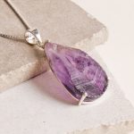 Raw Amethyst Teardrop Gemstone Pendant - Image 5