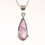 Raw Amethyst Teardrop Gemstone Pendant - Image 2