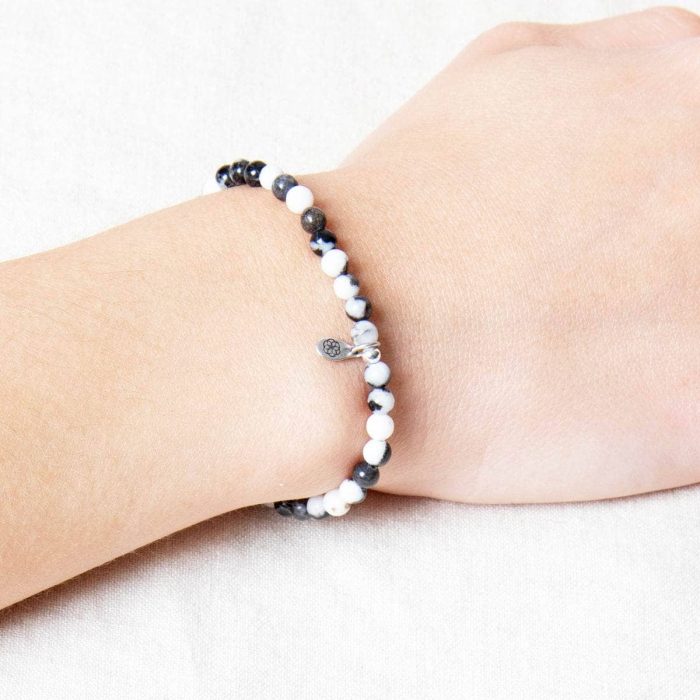 Black/White Zebra Jasper Energy Bracelet - Image 2