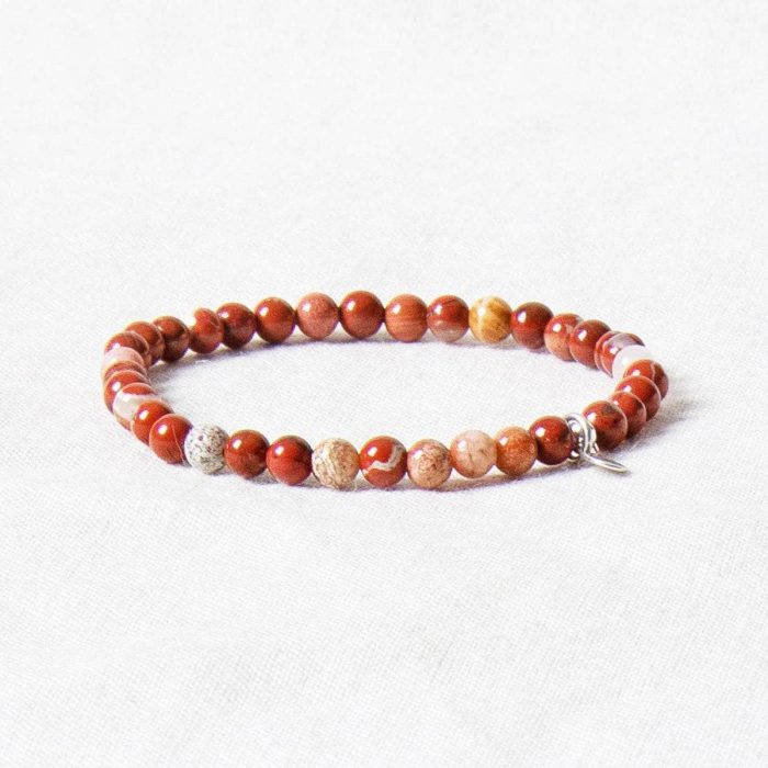 Natural Red Flower Jasper Energy Bracelet - Image 4