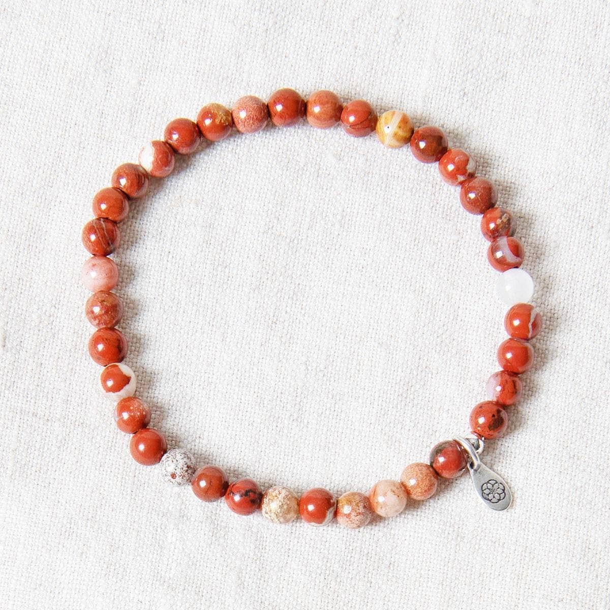 StudioSession-33644-3 Natural Red Flower Jasper Energy Bracelet - Image 1