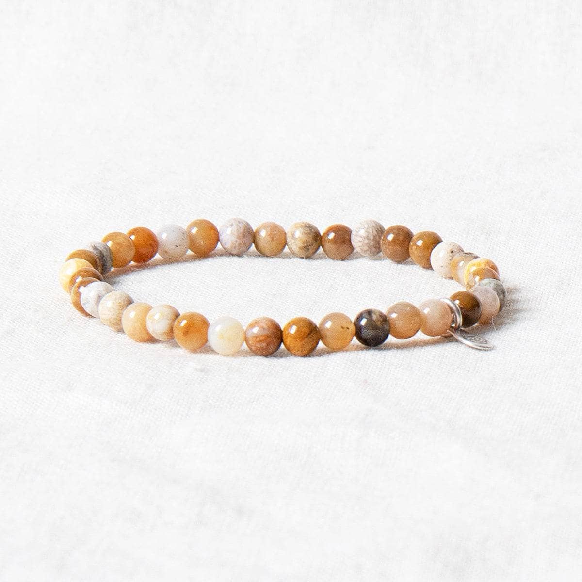 StudioSession-33665-3 Natural Coral Jade Chrysanthemum Energy Bracelet - Image 3