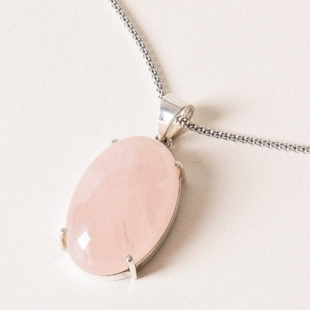 StudioSession-34357-3 Rose Quartz Silver Pendant Necklace - Image 5