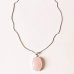 Rose Quartz Silver Pendant Necklace - Image 3