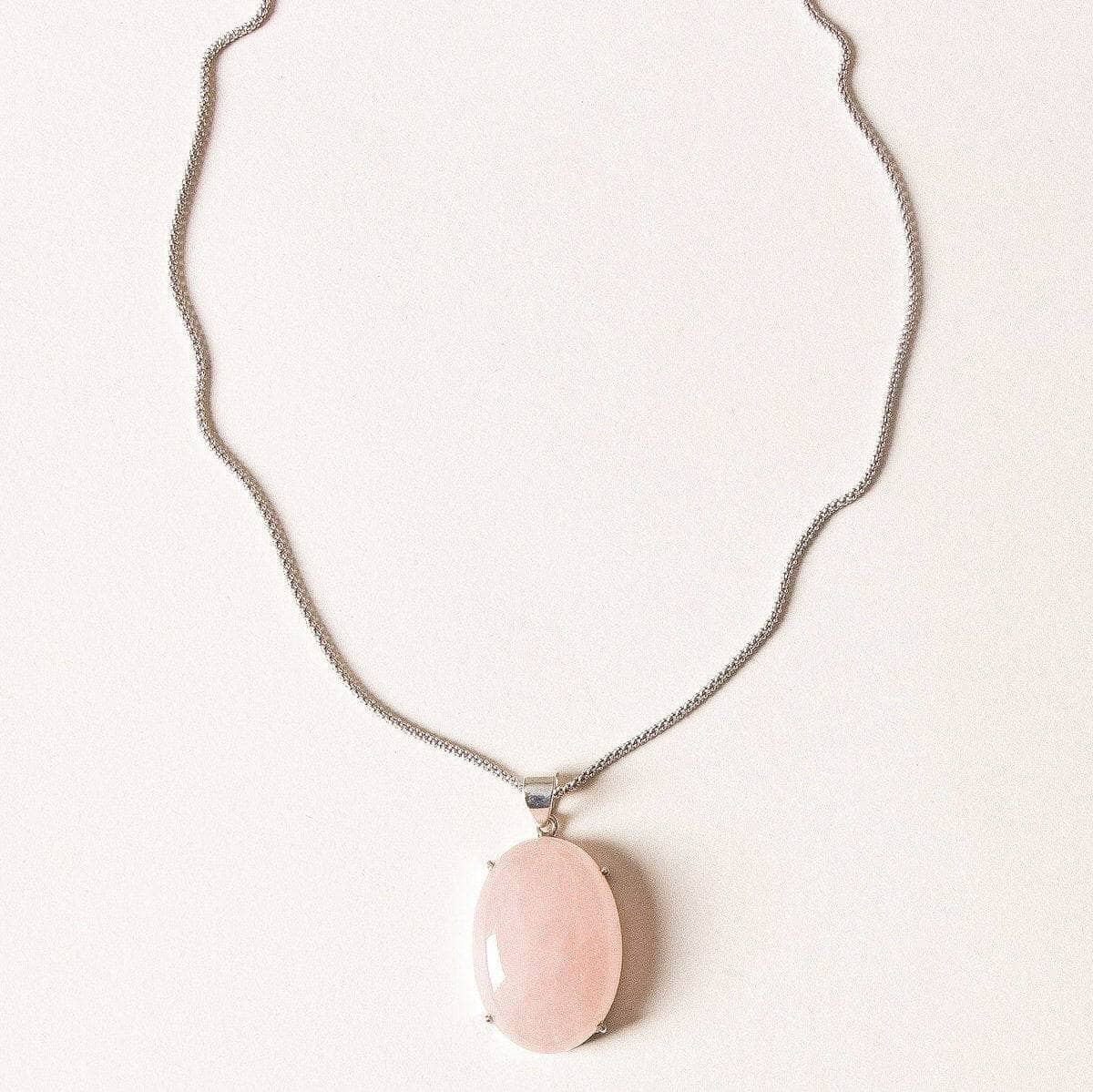StudioSession-34401-3 Rose Quartz Silver Pendant Necklace - Image 3