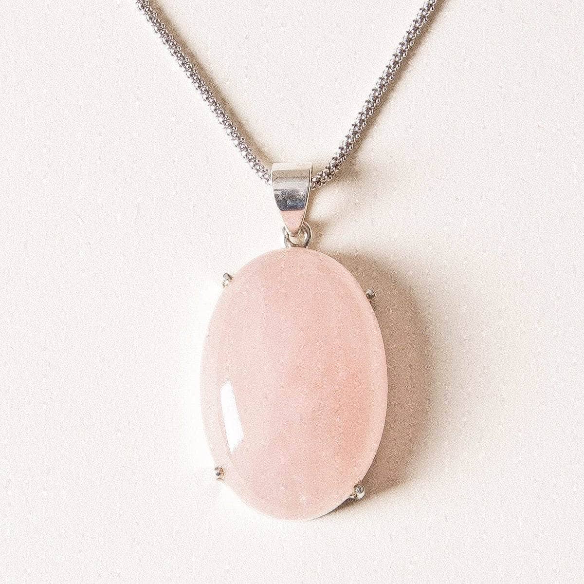StudioSession-34406-3 Rose Quartz Silver Pendant Necklace - Image 2