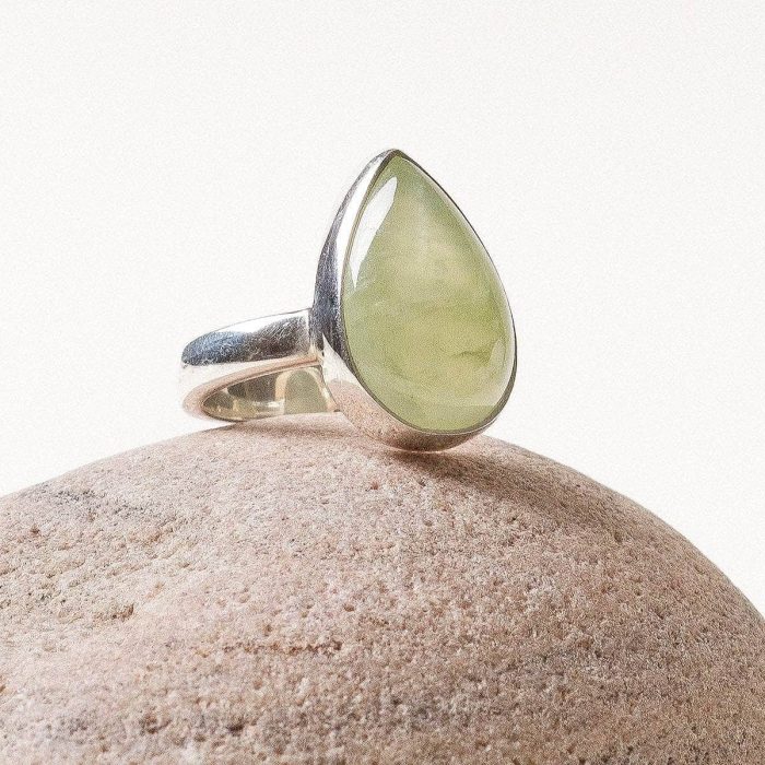 Prehnite Teardrop Ring - Image 1