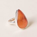 Teardrop Carnelian Gemstone Ring - Image 3