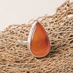 Teardrop Carnelian Gemstone Ring - Image 2