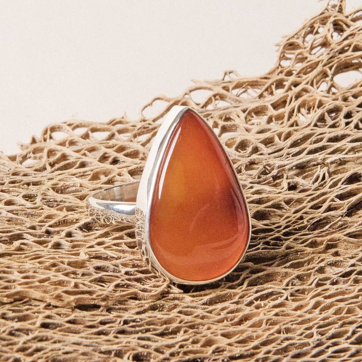 StudioSession-37022-3 Teardrop Carnelian Gemstone Ring - Image 2