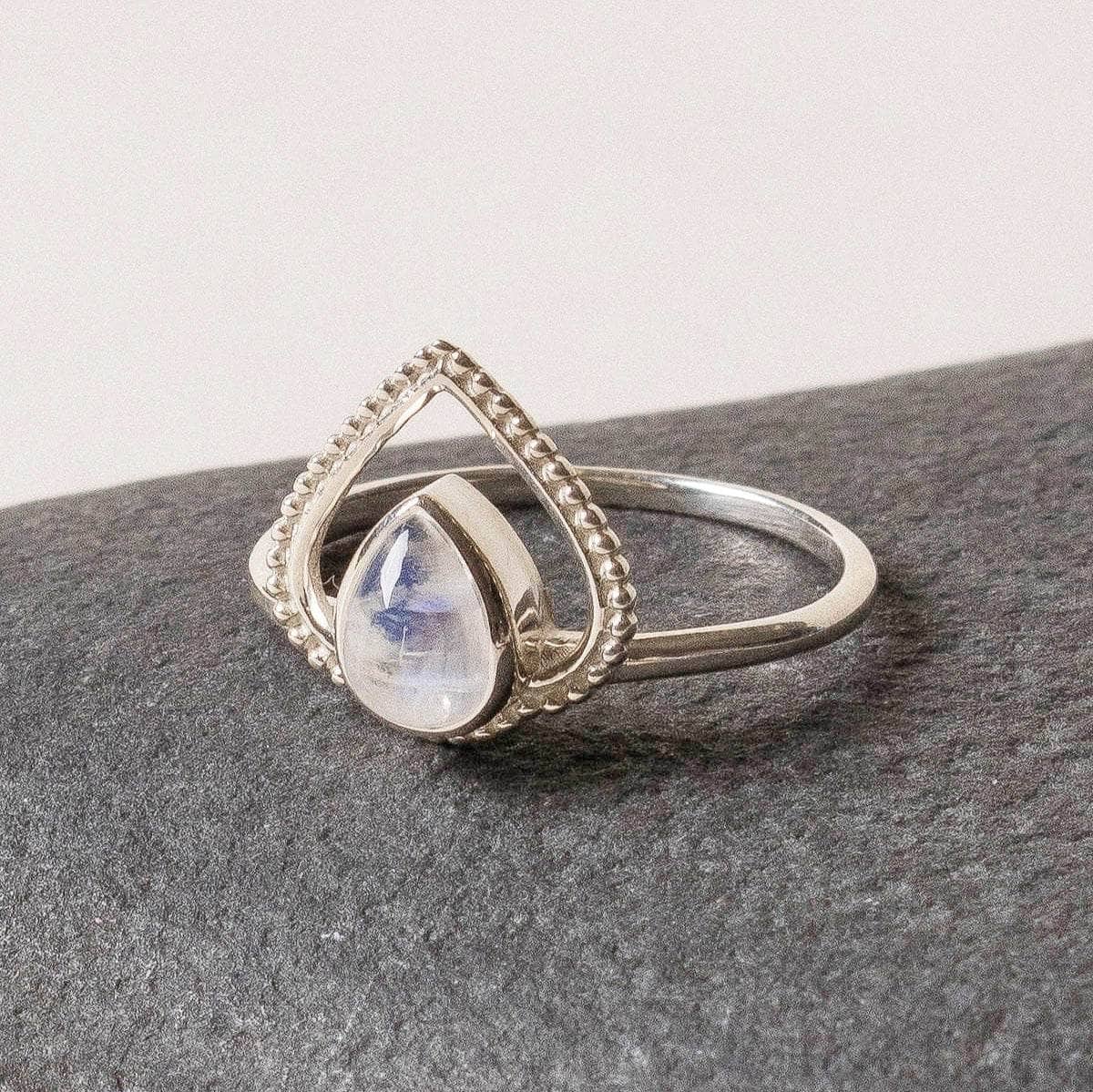 StudioSession-37826-3 Rainbow Moonstone Silver Heart Ring - Image 1