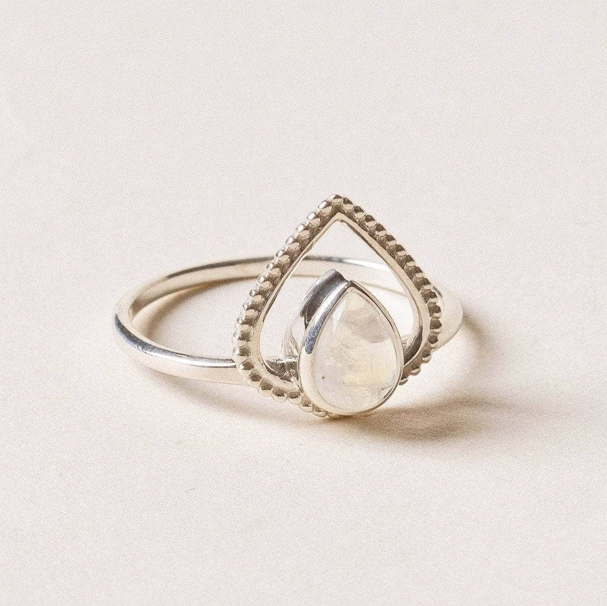 StudioSession-37831-3 Rainbow Moonstone Silver Heart Ring - Image 3
