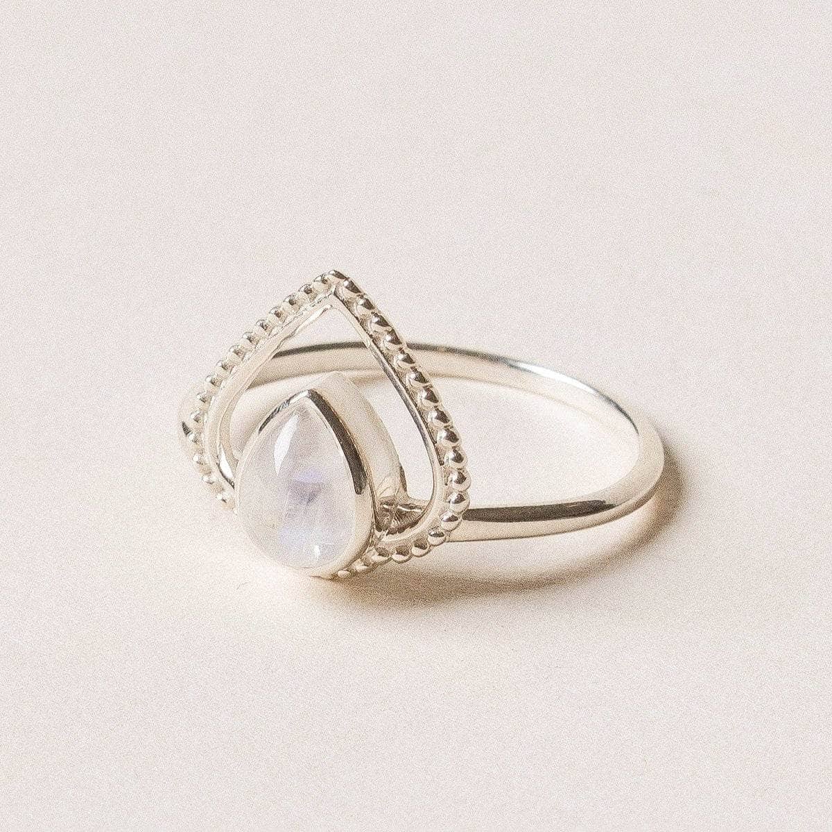 StudioSession-37833-3 Rainbow Moonstone Silver Heart Ring - Image 2