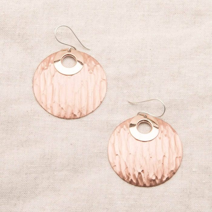 Copper Hammered Earrings - Limited Edition - Image 9