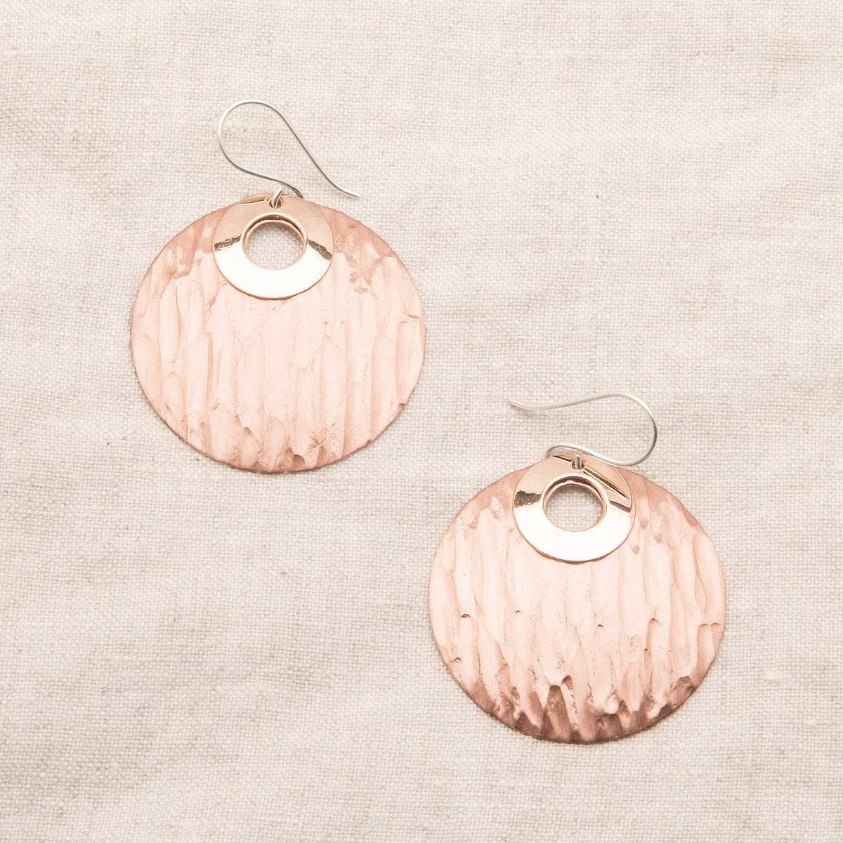 StudioSession-8071-1 Copper Hammered Earrings - Limited Edition - Image 9