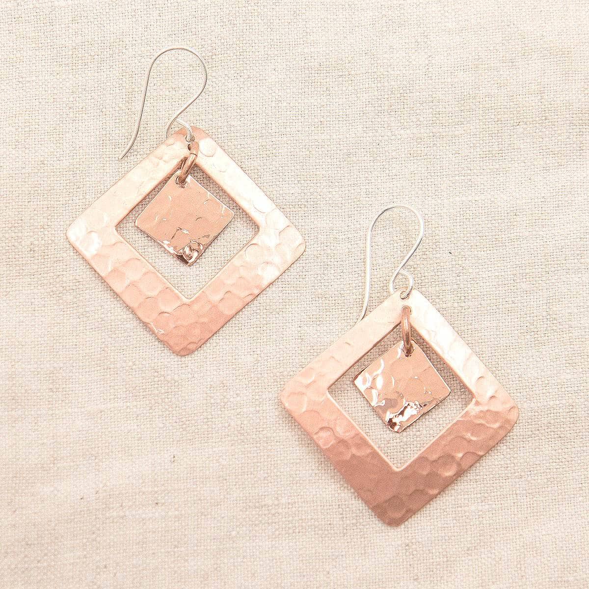 StudioSession-8076-1 Copper Hammered Earrings - Limited Edition - Image 2