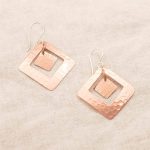 Copper Hammered Earrings - Limited Edition - Image 3