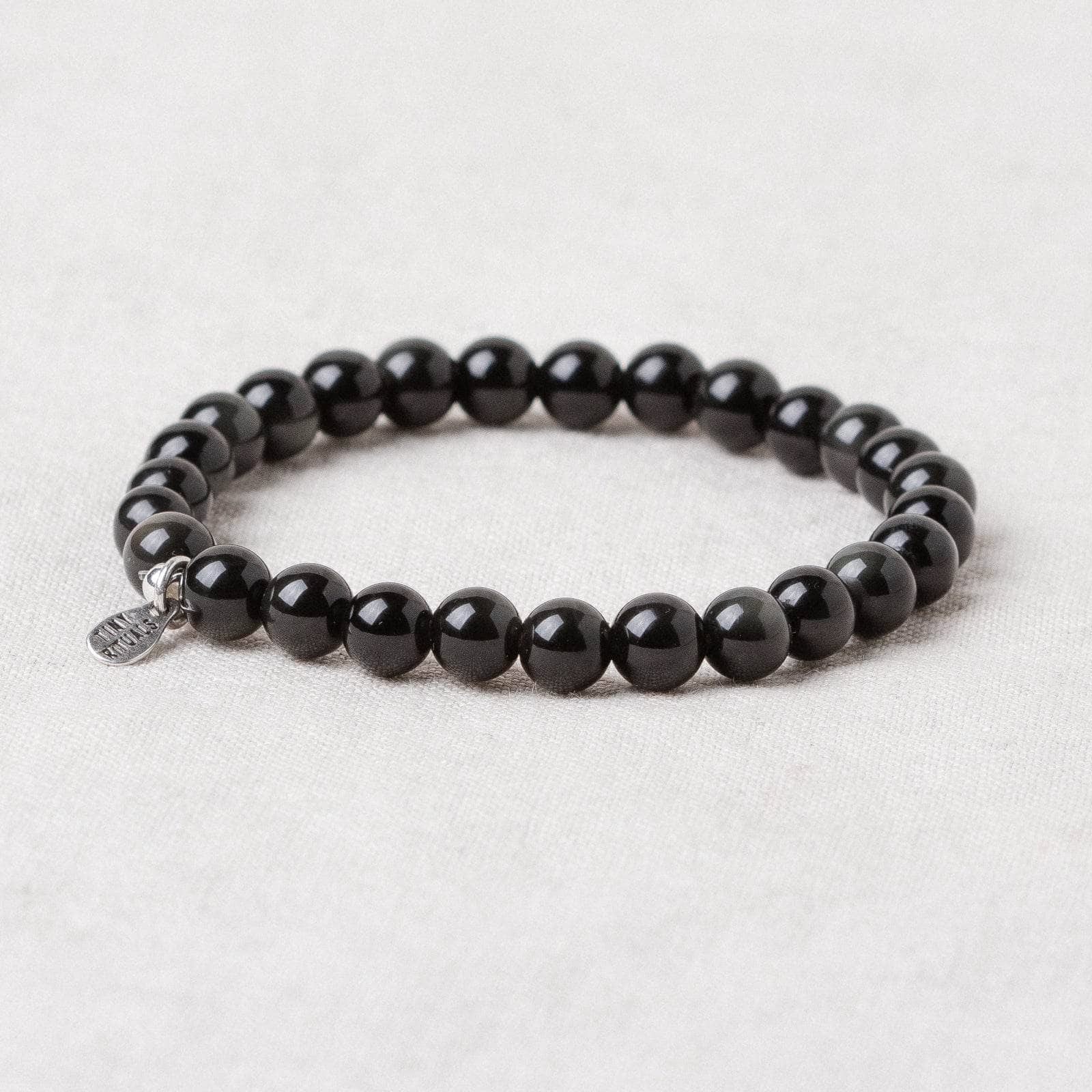 TR-26-6 Natural Rainbow Eye Obsidian Energy Bracelet - 6mm - Image 3