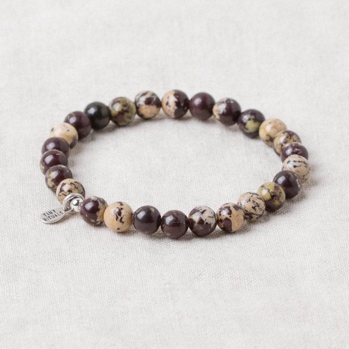Purple Flower Jasper Energy Bracelet - 6mm - Image 3