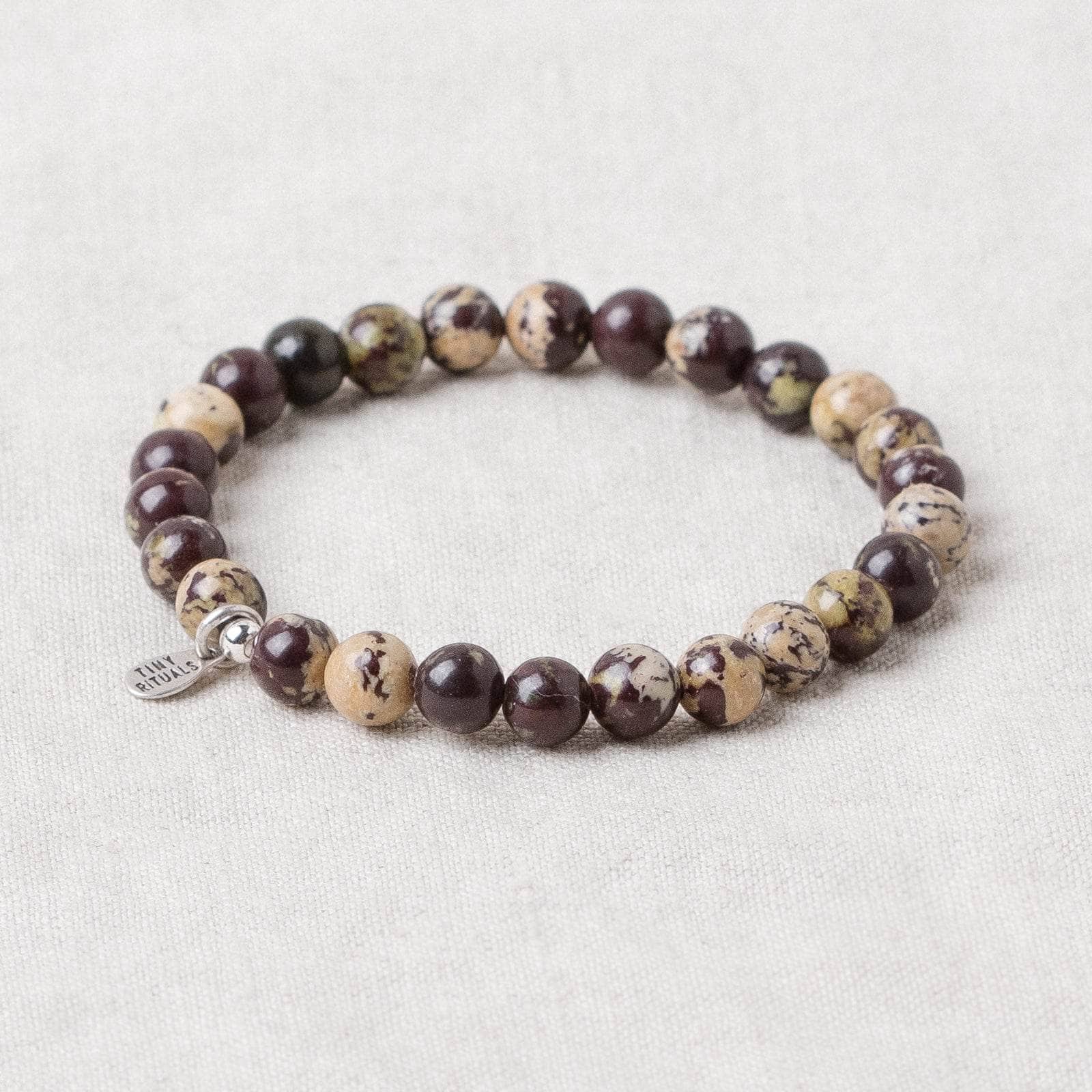 TR-27 Purple Flower Jasper Energy Bracelet - 6mm - Image 3