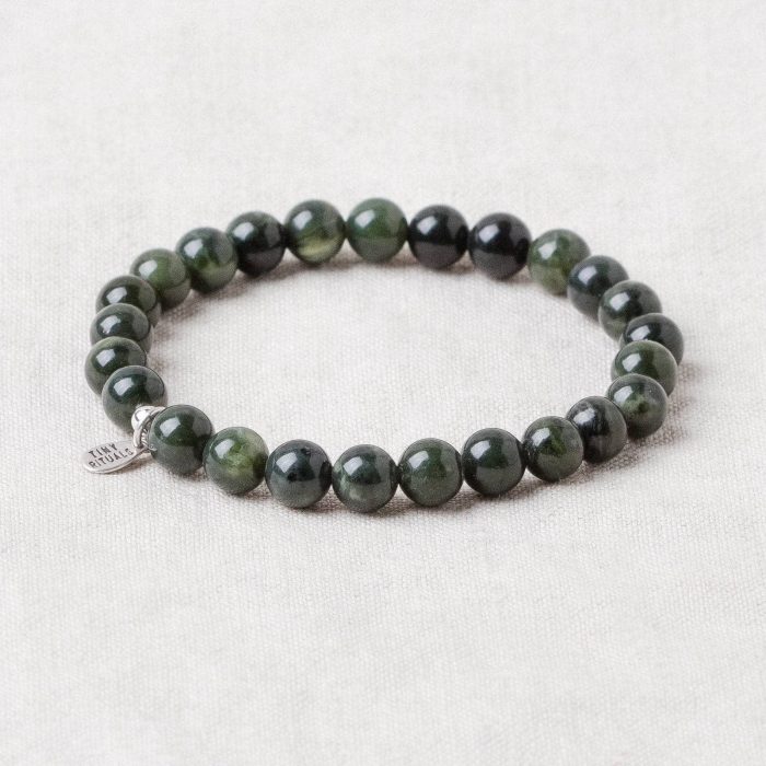 Black/Green Nephrite Jade Energy Bracelet - 6mm - Image 3