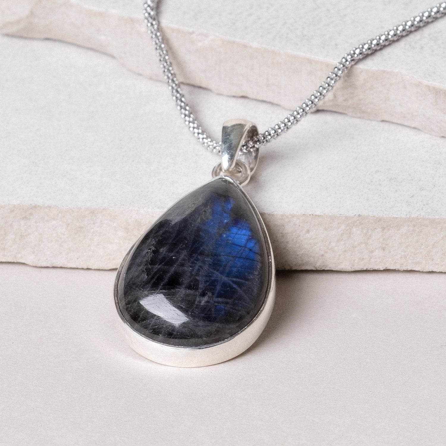 TR-496-3_9a2c0f67-8fc1-4787-8dad-045fda4d09ff Genuine Labradorite Teardrop Pendant Necklace - Image 24