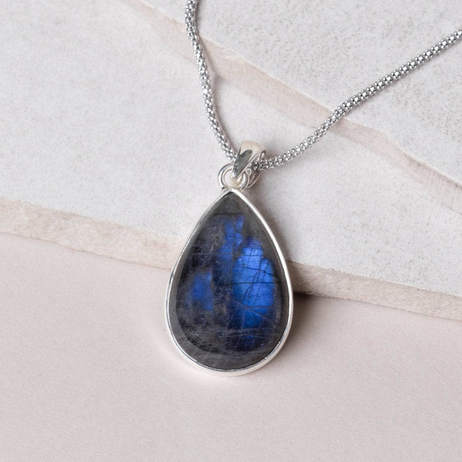 TR-496_d2d8ba73-c17f-4e58-a2d8-b7a492788ad9 Genuine Labradorite Teardrop Pendant Necklace - Image 23