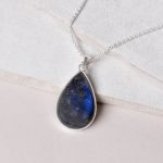 Genuine Labradorite Teardrop Pendant Necklace - Image 28