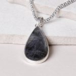Genuine Labradorite Teardrop Pendant Necklace - Image 34