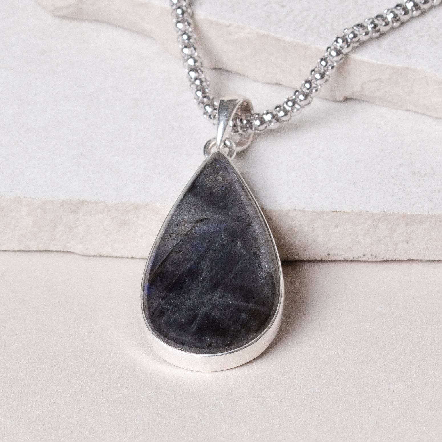 TR-529_e5af8dd5-7cfd-4105-9911-84a66af58952 Genuine Labradorite Teardrop Pendant Necklace - Image 34